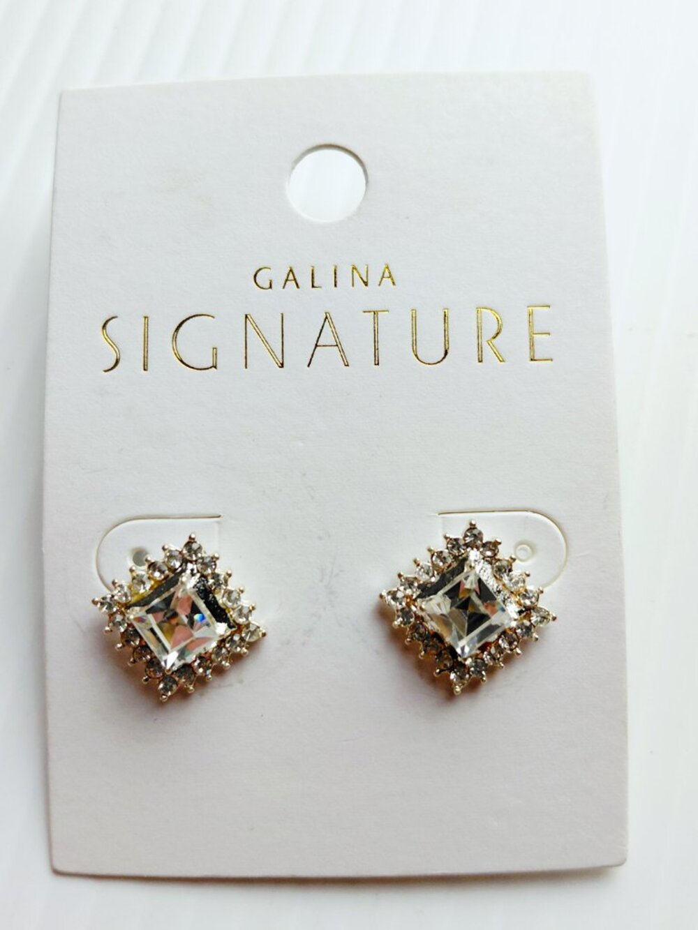 Galina Signature Silver Tone Cubic Zirconia Stud Earrings Fashion Jewelry